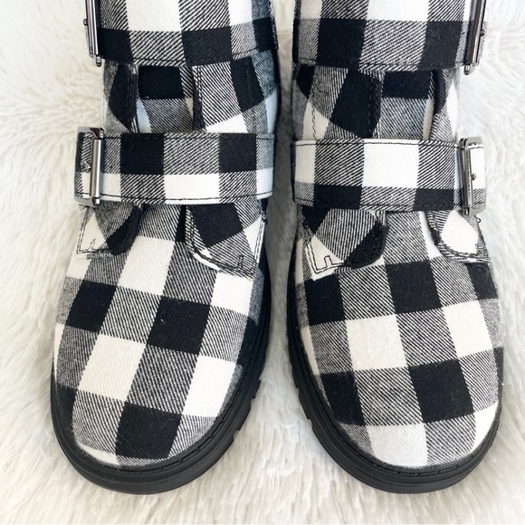 NWT Size 9.5 Sonoma memory, foam, black, and white plaid ankle booties - Picture 7 of 9